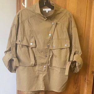 Banana Republic Stylish Flight Shirt in Whiskey Brown